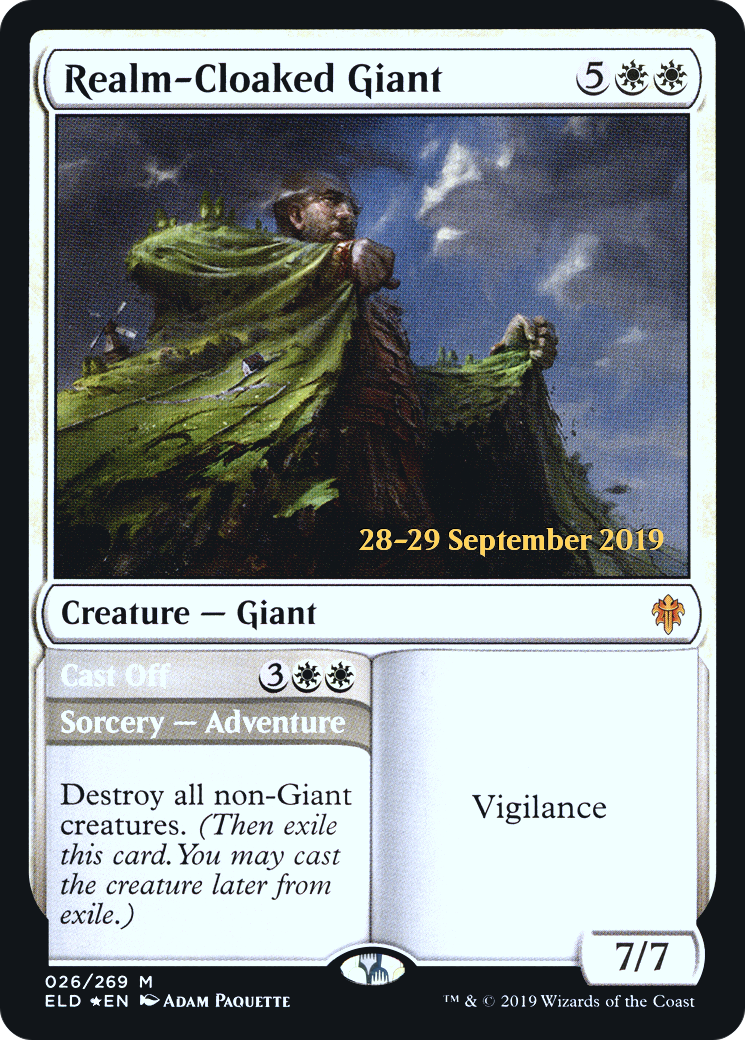 Realm-Cloaked Giant // Cast Off (PRE-26S) - Throne of Eldraine Promos (Prerelease) Foil