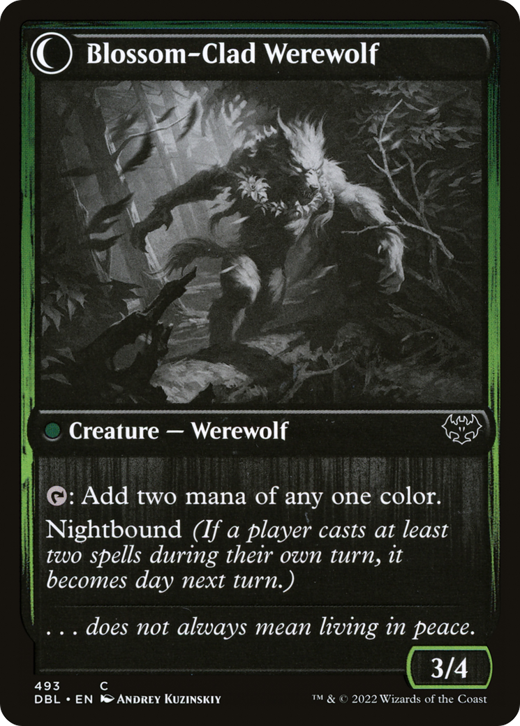 Weaver of Blossoms // Blossom-Clad Werewolf (DBL-493) - Innistrad: Double Feature: (Double Faced Transform) Foil