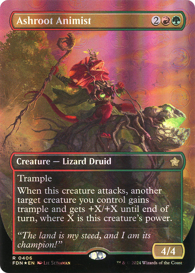 Ashroot Animist (Borderless) (Mana Foil)  (Borderless)(FDN-406) - Foundations Foil