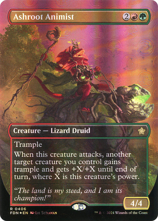 Ashroot Animist (Borderless) (Mana Foil)  (Borderless)(FDN-406) - Foundations Foil