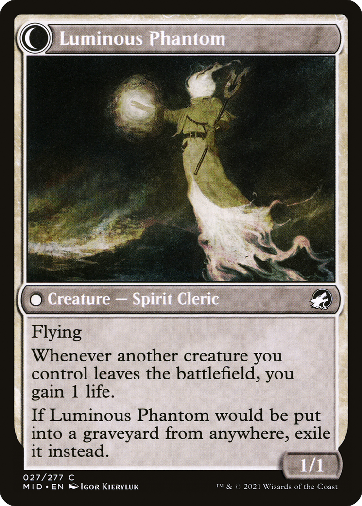 Lunarch Veteran // Luminous Phantom (MID-027) - Innistrad: Midnight Hunt: (Double Faced Transform) Foil