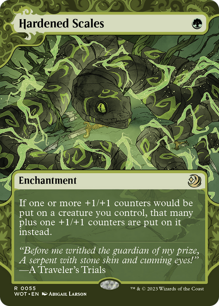 Hardened Scales (WOT-055) - Wilds of Eldraine: Enchanting Tales: (Showcase) (Borderless) Foil