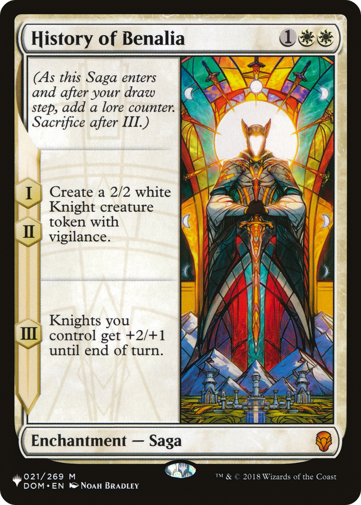 History of Benalia (LIST-DOM-21) - The List