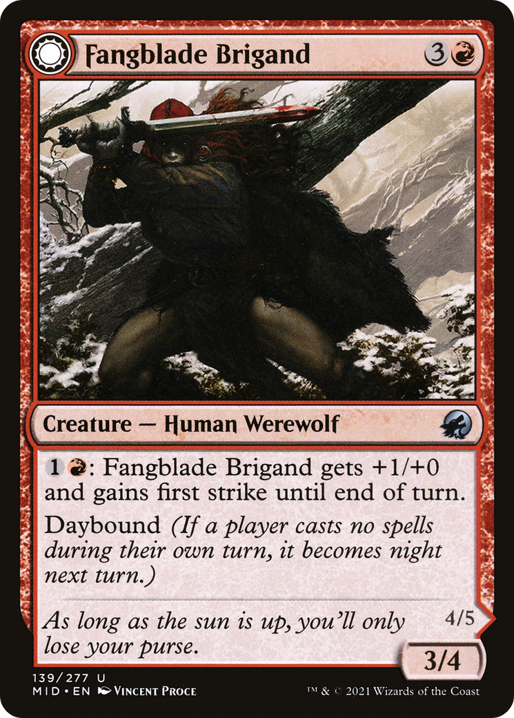 Fangblade Brigand // Fangblade Eviscerator (MID-139) - Innistrad: Midnight Hunt: (Double Faced Transform) Foil