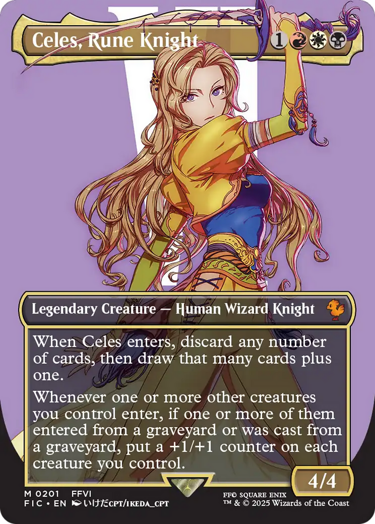 Celes, Rune Knight (Borderless) (FIC-201) - Commander: FINAL FANTASY (Borderless)
