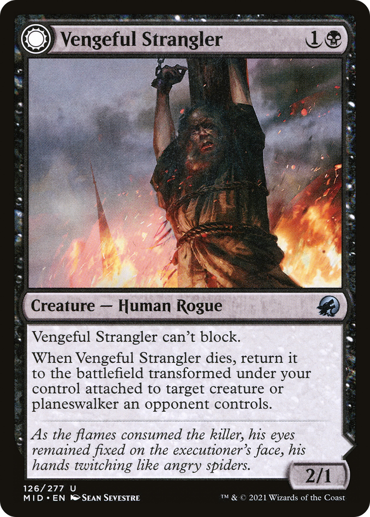 Vengeful Strangler (MID-126) - Innistrad: Midnight Hunt: (Double Faced Transform) Foil