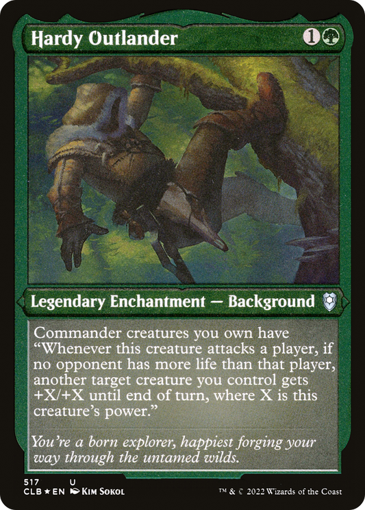 Hardy Outlander (CLB-517) - Commander Legends: Battle for Baldur's Gate Etched Foil