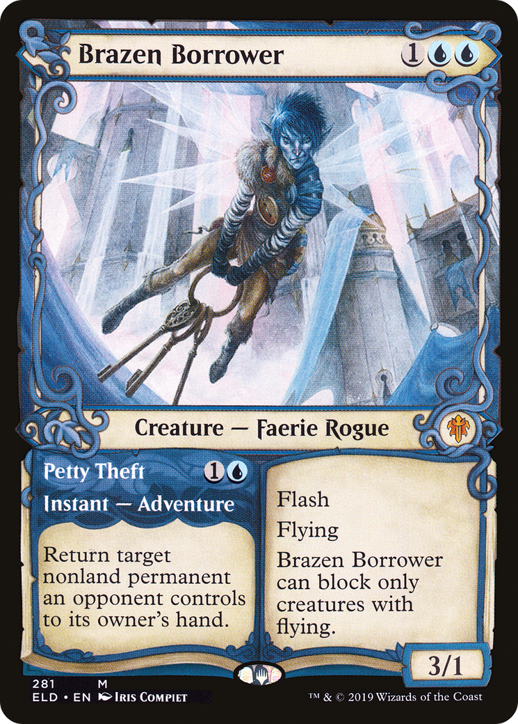 Brazen Borrower // Petty Theft (ELD-281) - Throne of Eldraine: (Showcase) Foil