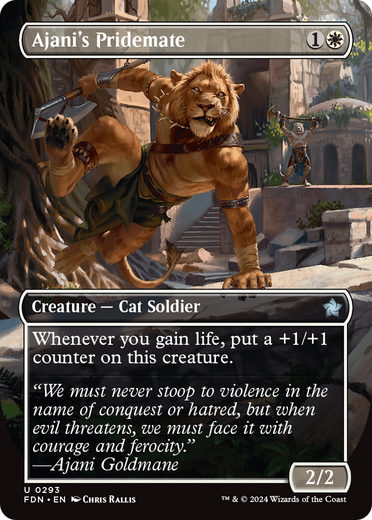 Ajani's Pridemate (Borderless)  (Borderless)(FDN-293) - Foundations Foil