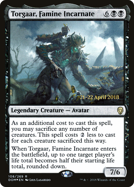 Torgaar, Famine Incarnate (PDOM-108S) - Dominaria Promos Foil