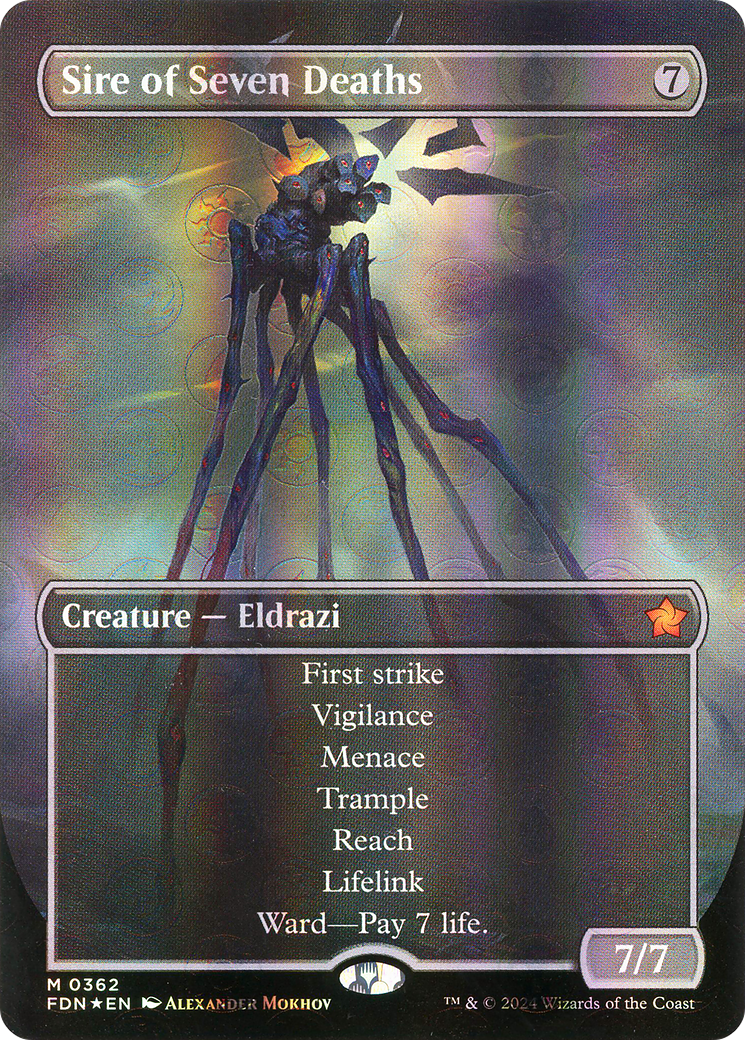 Sire of Seven Deaths (Borderless) (Mana Foil)  (Borderless)(FDN-362) - Foundations Foil