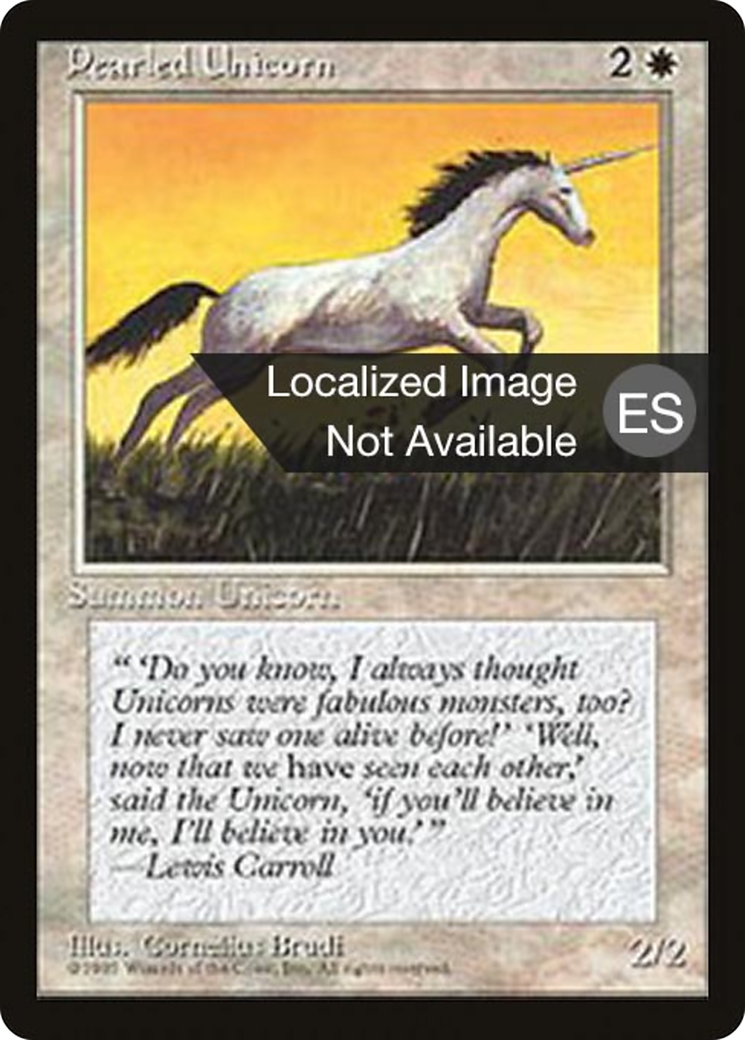 Pearled Unicorn (4BB-039) - Fourth Edition Foreign Black Border