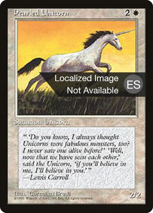 Pearled Unicorn (4BB-039) - Fourth Edition Foreign Black Border