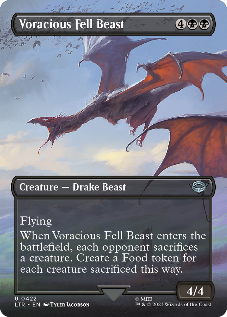 Voracious Fell Beast (Borderless) (LTR-422) - The Lord of the Rings: Tales of Middle-earth (Borderless) Foil