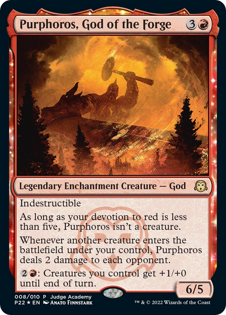 Purphoros, God of the Forge (JDG-008) - Judge Gift Cards 2022 Foil