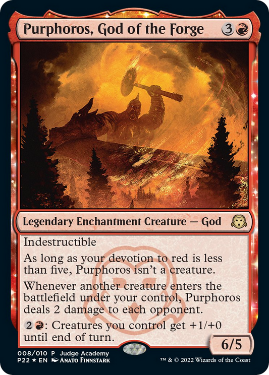 Purphoros, God of the Forge (P22-008) - Judge Gift Cards 2022: (nyxtouched) Foil