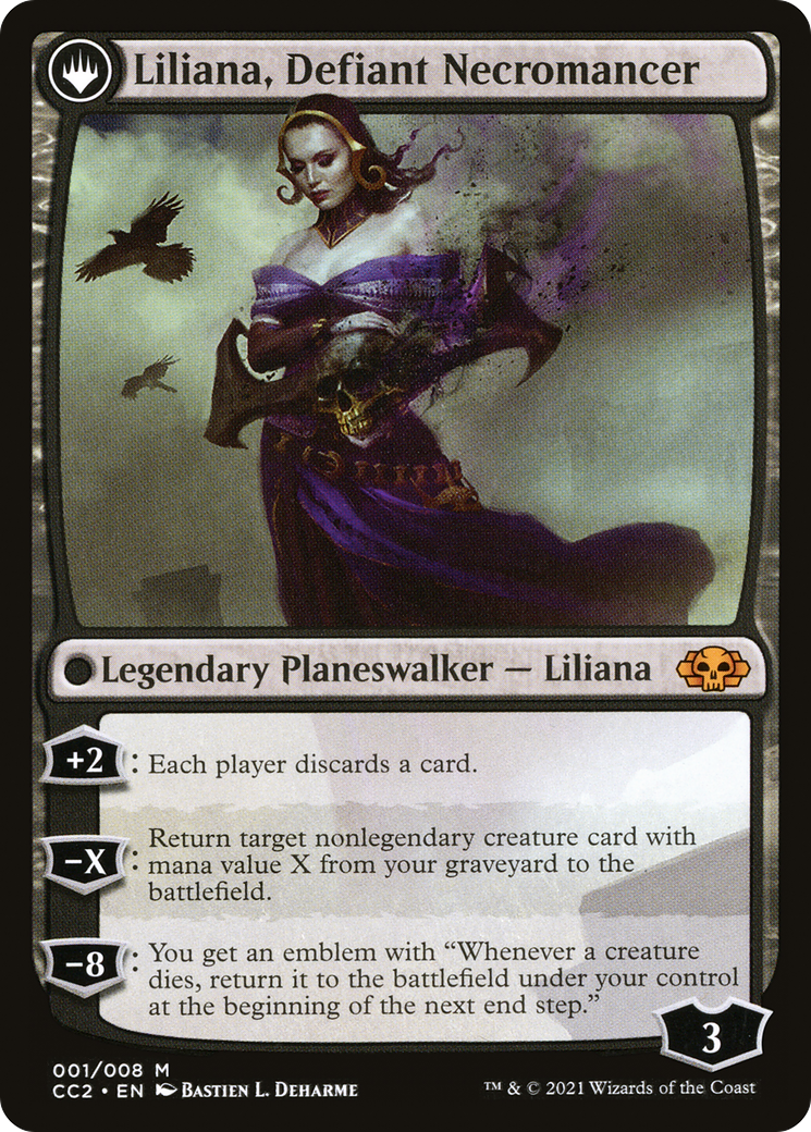 Liliana, Heretical Healer // Liliana, Defiant Necromancer (CC2-001) - Commander Collection: Black: (originpwdfc) Foil