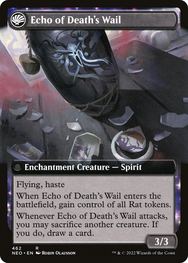 Tribute to Horobi // Echo of Death's Wail (NEO-462) - Kamigawa: Neon Dynasty: (Extended Art, fandfc) Foil