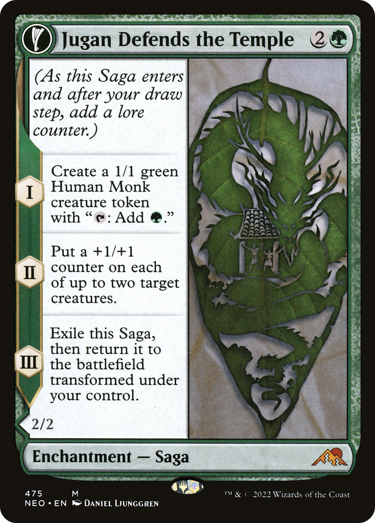 Jugan Defends the Temple (Extended Art) (NEO-475) - Kamigawa: Neon Dynasty: (Extended Art, fandfc) Foil