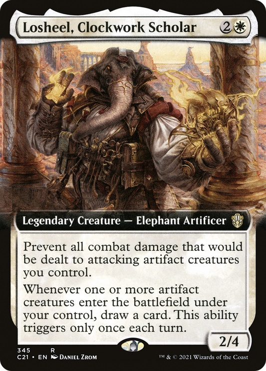 Losheel, Clockwork Scholar (C21-345) - Commander 2021: (Extended Art)