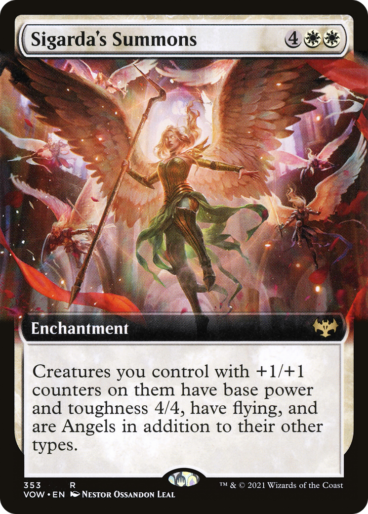 Sigarda's Summons (Extended Art) (VOW-353) - Innistrad: Crimson Vow: (Extended Art)