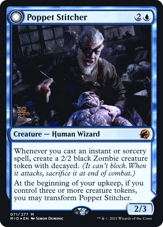 Poppet Stitcher // Poppet Factory (PMID-71S) - Innistrad: Midnight Hunt Promos: (Double Faced Transform) Foil