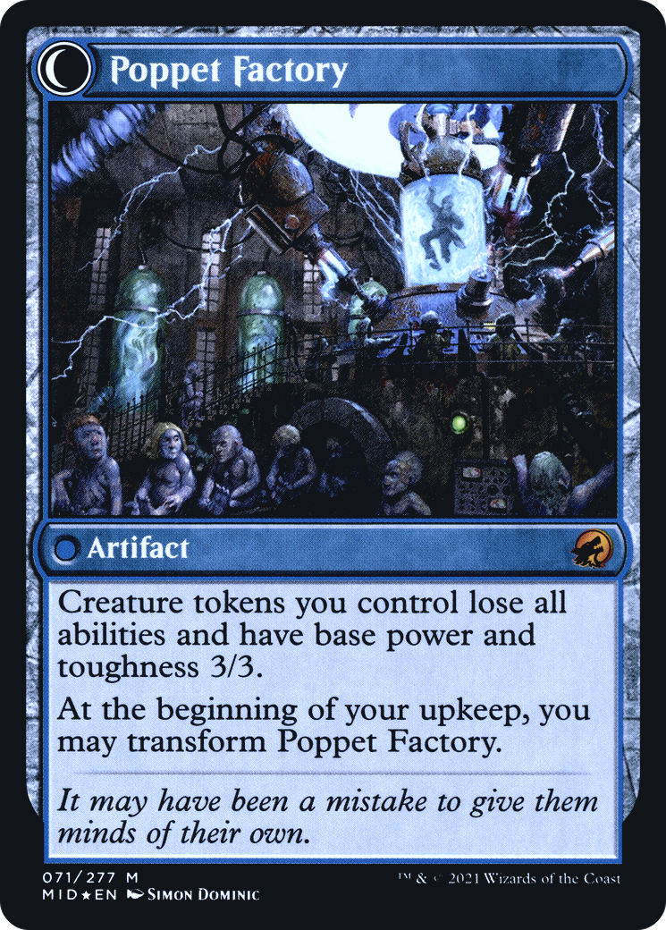 Poppet Stitcher // Poppet Factory (PMID-71S) - Innistrad: Midnight Hunt Promos: (Double Faced Transform) Foil