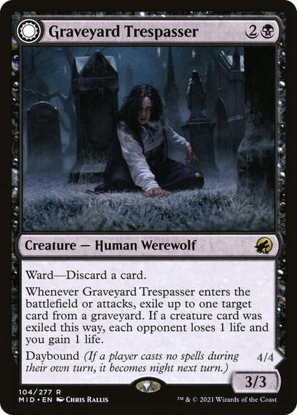 Graveyard Trespasser // Graveyard Glutton (MID-104) - Innistrad: Midnight Hunt: (Double Faced Transform)