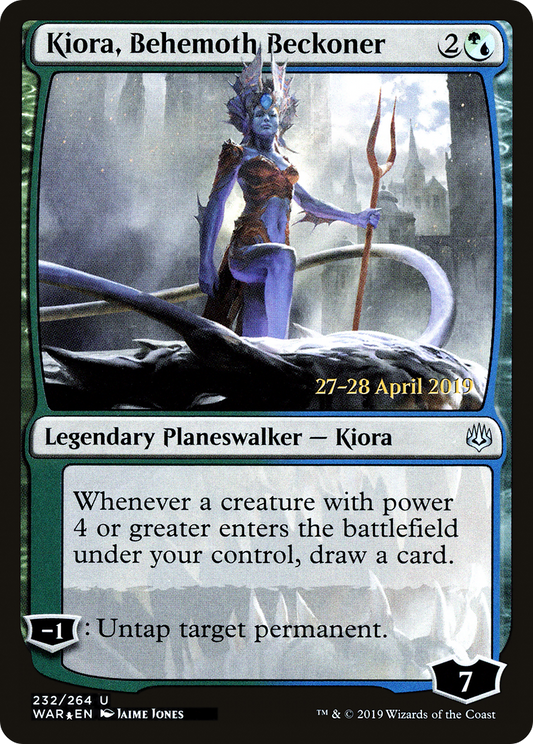 Kiora, Behemoth Beckoner (PWAR-232S) - War of the Spark Promos Foil