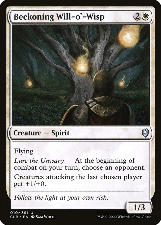 Beckoning Will-o'-Wisp (CLB-010) - Commander Legends: Battle for Baldur's Gate Foil