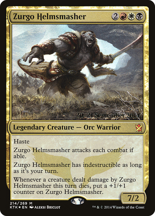 Zurgo Helmsmasher (PKTK-214S) - Khans of Tarkir Promos Foil