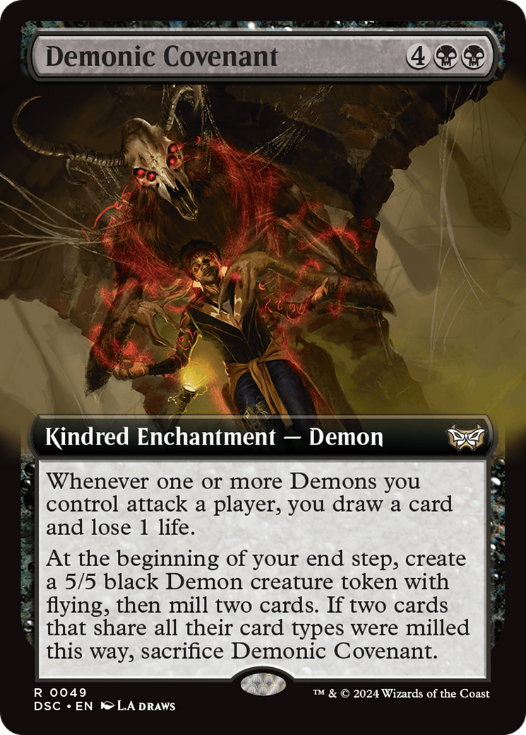 Demonic Covenant (DSC-049) - Duskmourn: House of Horror Commander: (Extended Art) Foil