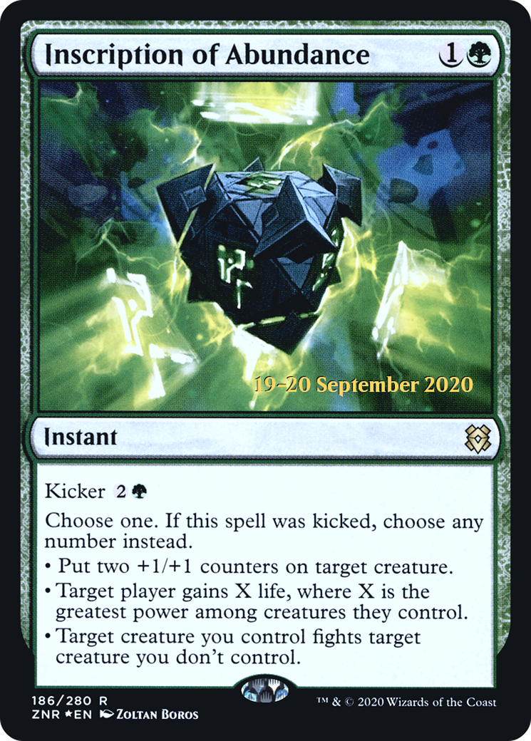 Inscription of Abundance (PRE-186S) - Zendikar Rising Promos (Prerelease) Foil