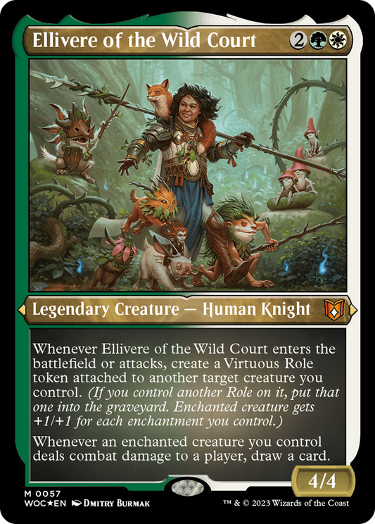 Ellivere of the Wild Court (WOC-057) - Wilds of Eldraine Commander Etched Foil