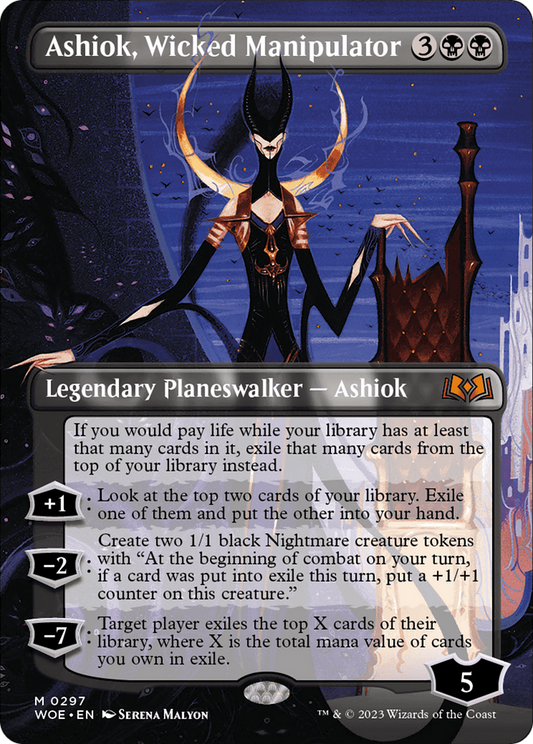 Ashiok, Wicked Manipulator (Borderless) (WOE-297) - Wilds of Eldraine (Borderless) Foil