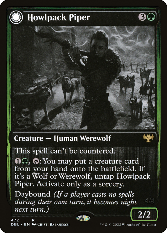 Howlpack Piper // Wildsong Howler (DBL-472) - Innistrad: Double Feature: (Double Faced Transform)