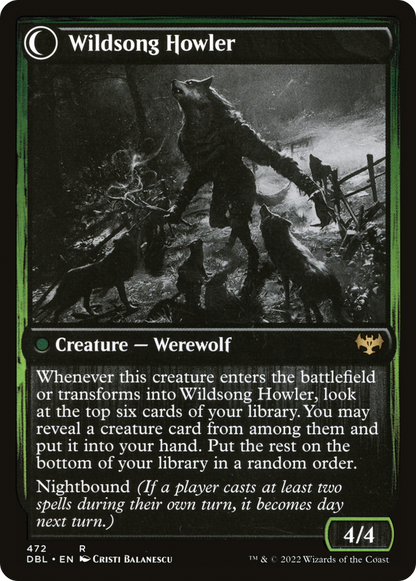 Howlpack Piper // Wildsong Howler (DBL-472) - Innistrad: Double Feature: (Double Faced Transform) Foil