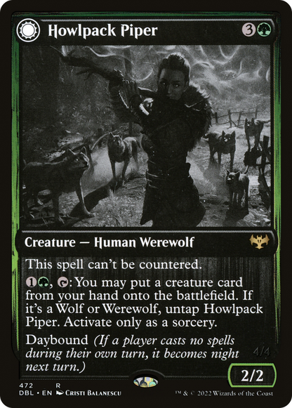 Howlpack Piper // Wildsong Howler (DBL-472) - Innistrad: Double Feature: (Double Faced Transform) Foil