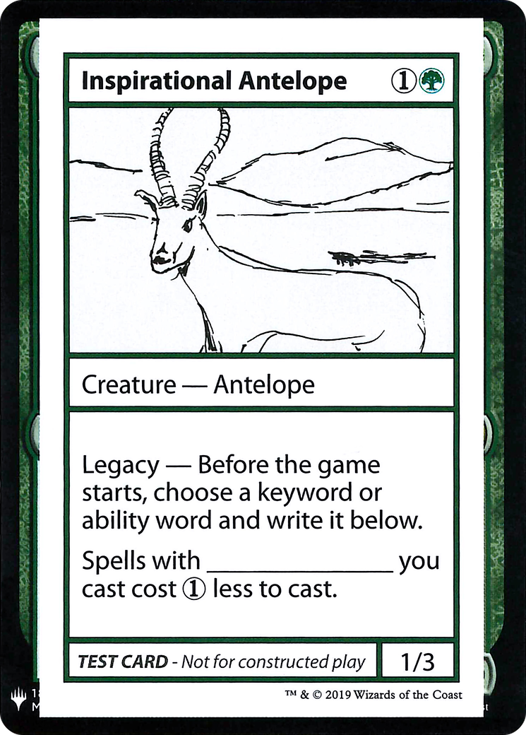 Inspirational Antelope (CMB1-078) - Mystery Booster Playtest Cards 2019