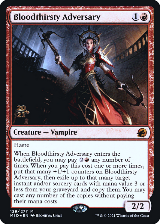 Bloodthirsty Adversary (PRE-129S) - Innistrad: Midnight Hunt Promos (Prerelease) Foil
