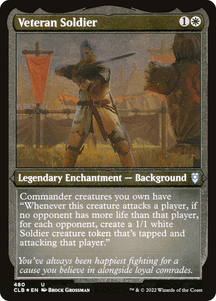 Veteran Soldier (CLB-480) - Commander Legends: Battle for Baldur's Gate Etched Foil