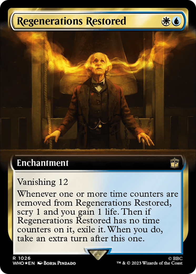 Regenerations Restored (Extended Art) (Surge Foil) (WHO-1026) - Doctor Who: (Extended Art) Foil