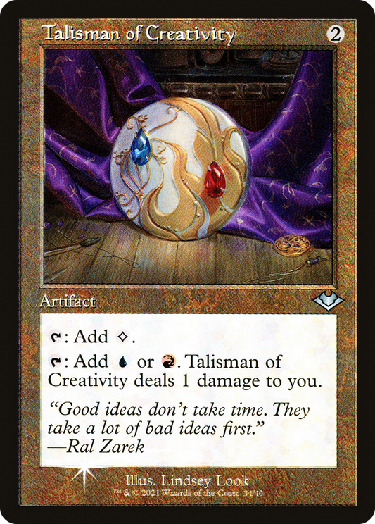 Talisman of Creativity (H1R-034) - Modern Horizons 1 Timeshifts Etched Foil