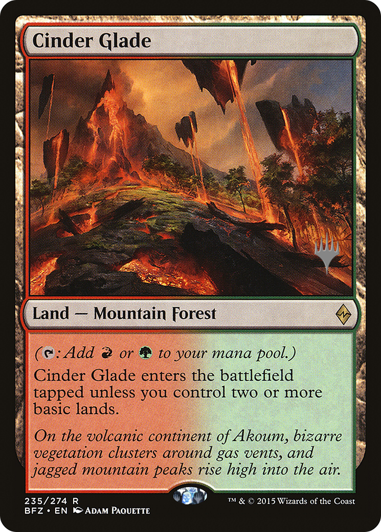 Cinder Glade (PPKHM-235P) - Battle for Zendikar Promos (Promo Pack) Foil