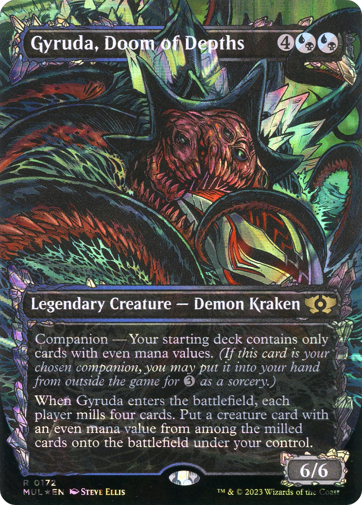 Gyruda, Doom of Depths (Halo Foil) (MUL-172) - Multiverse Legends: (Showcase) (Borderless) Foil