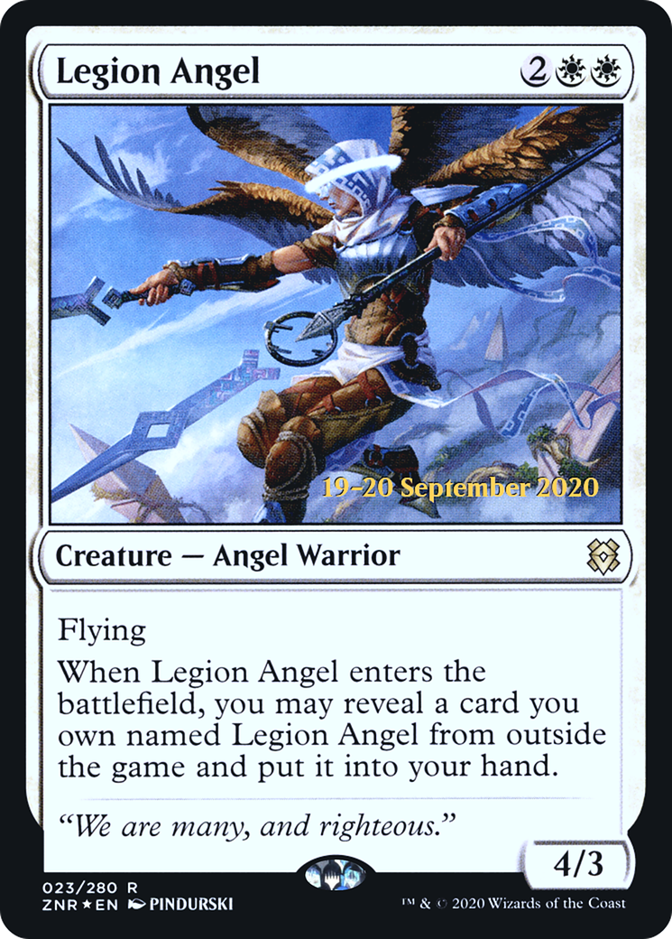 Legion Angel (PRE-23S) - Zendikar Rising Promos (Prerelease) Foil