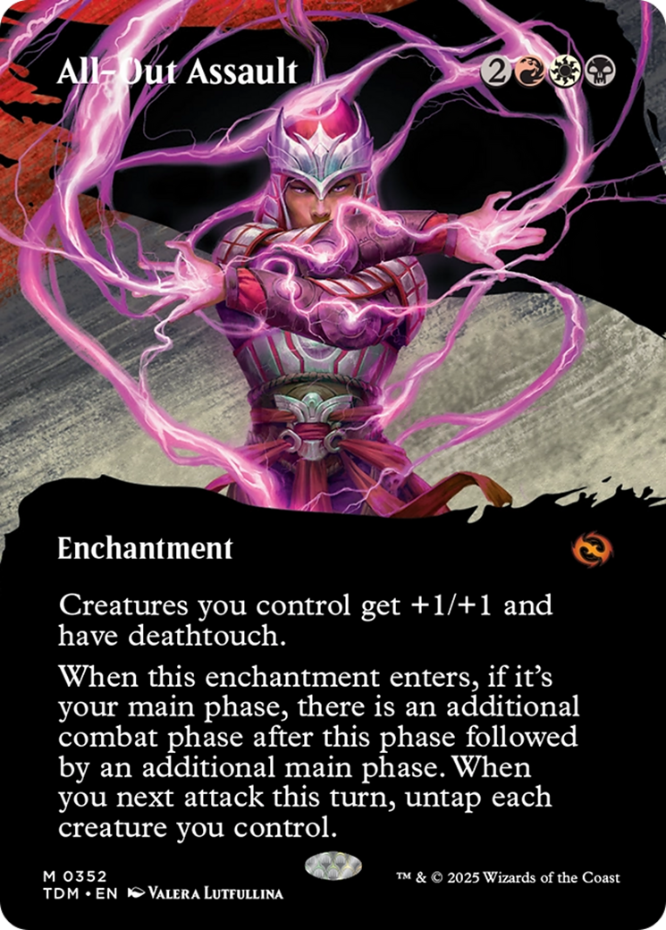 All-Out Assault (Borderless) (TDM-352) - Tarkir: Dragonstorm: (Showcase) (Borderless)