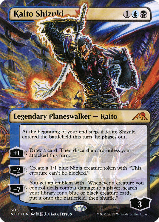 Kaito Shizuki (Borderless) (NEO-305) - Kamigawa: Neon Dynasty (Borderless)