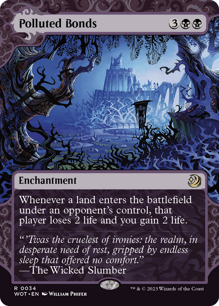 Polluted Bonds (WOT-034) - Wilds of Eldraine: Enchanting Tales: (Showcase) (Borderless) Foil