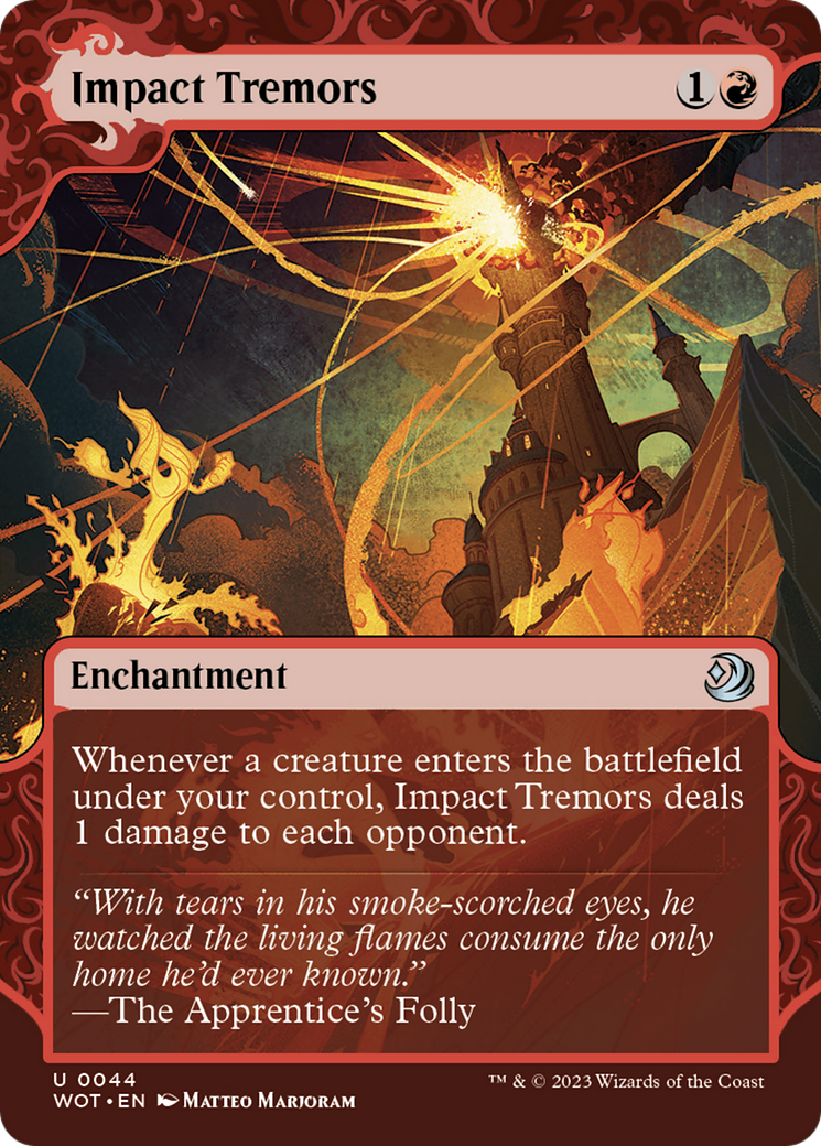 Impact Tremors (WOT-044) - Wilds of Eldraine: Enchanting Tales: (Showcase) (Borderless) Foil